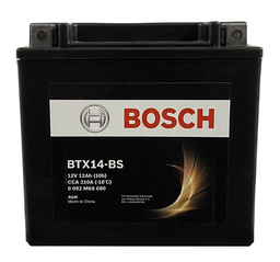 [BT0092M68080] BATERIA MOTO AGM BTX14-BS 12 AH-200 CCA CAJA 14-BS YTX14-BS SUZUKI DL 1000 / LTA 400F / LTA 450 / HONDA SHADOW 1100 / DUCATI 750-1000