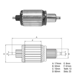 [438363903] INDUCIDO ARRANQUE SCANIA SERES G,SERIES K,SERIES P, SERIES R,SERIES T 4.9KW 24V