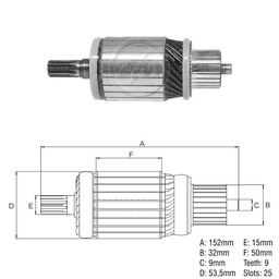 [438379003] INDUCIDO ARRANQUE MAZDA TURBO T45 MITSIBISHI FUSO D30 NISSAN URVAN KING CAB TIPO MITSUBISHI RELACIONADO 2.7KW 12V 9ESTRIAS