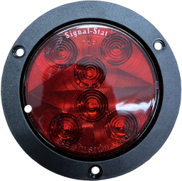 [TL-004154] LÁMPARA REDONDA 4" ROJA 6 LEDS ARO NEGRO INCRUSTADO 12-24V CONECTOR PL3 INCLUIDO 