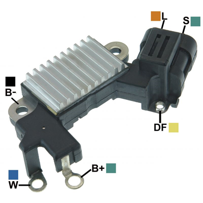 [07GA258] REGULADOR CHEVROLET NPR MODELO 2000 12 SIN ESCOBILLAS STATOR 2 L-S TIPO HITACHI (GA258S)
