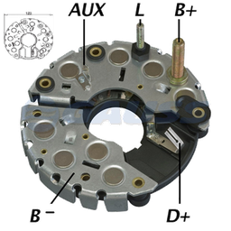 [07GA1710] RECTIFICADOR MB MERCEDES BENZ VOLVO BMW VW VOLKSWAGEN 115AMP 8X50A M8X50 M5X45TRIDIODO 123MM (GA021 GA029) TIPO BOSCH