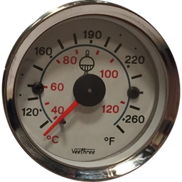 [16057606] MARCADOR TEMPERATURA AGUA MECANICO 200" 5.08M TABLERO BLANCO ARO CROMADO