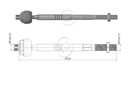 [51ZM-17011011] TERMINAL AXIAL FIAT LINEA 09-16 PUNTO 08-17 L:275 RC:M14-1 50 RP:M14-1 50 TP:86N.M MTC:78N.M 