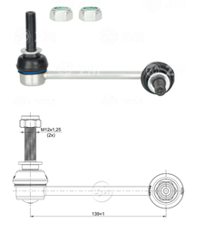 [51ZM-37011606] BIELETA BARRA ESTAB. DEL DER TOYOTA HILUX VII 06 15 LAND CRUISER PRADO 02 10 LC:139RP:M12-1 25TC87N.M 