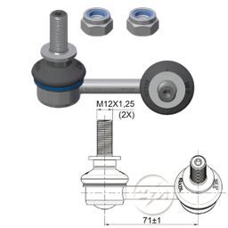 [51ZM-37011676] BIELETA BARRA ESTAB. DEL DER NISSAN FRONTIER 17- NAVARA D23 RENAULT ALASKAN LC:71RP:M12-1 25TC87N.M 