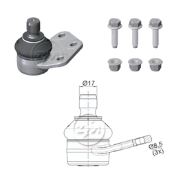 [51ZM-47023001] ROTULA INF DER FIAT IDEA 07-16 PALIO WEEKEND 09-20 STRADA 09-20 IC:Ø17 0 DM:Ø8 5 ETC:33N.M