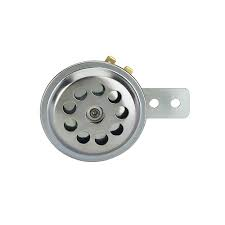 [12GB1002] PITO UNIVERSAL CROMADO 12V 105DB 70MM /BLISTER. SOPORTE LARGO MOTOCICLETA